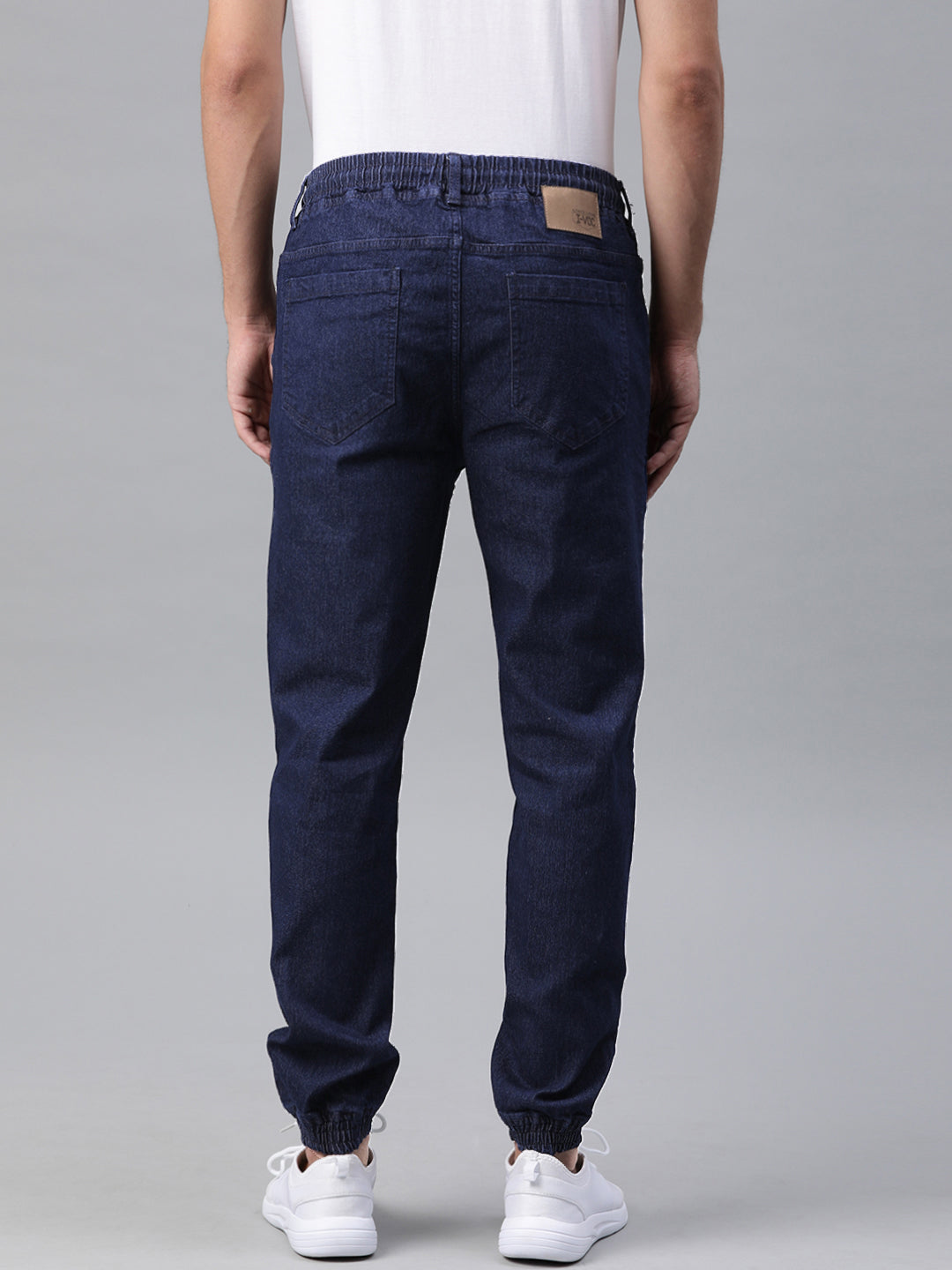 Men Blue Slim Fit Solid Jogger Jeans