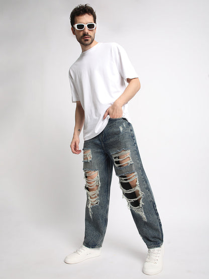 Men-Medium-distress-Baggy-fit-Khaki-Tinted-jeans