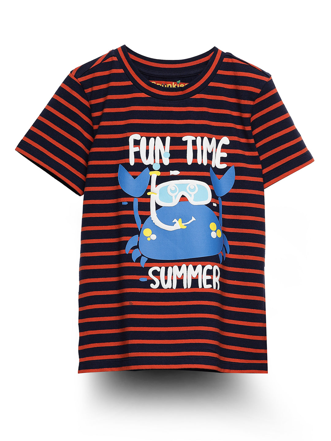 Jazzy orange front printed boys’ set