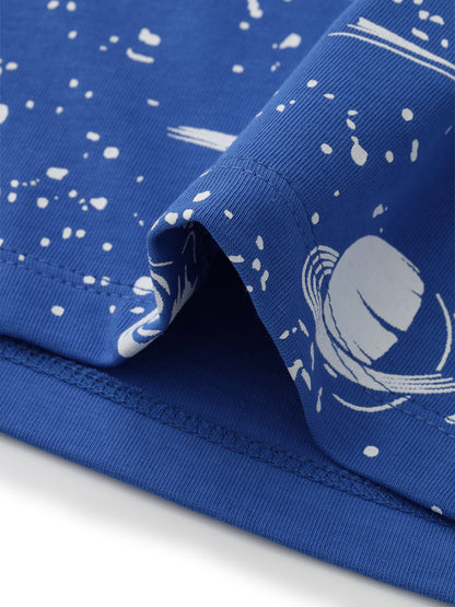 Cute boys blue space-printed sets