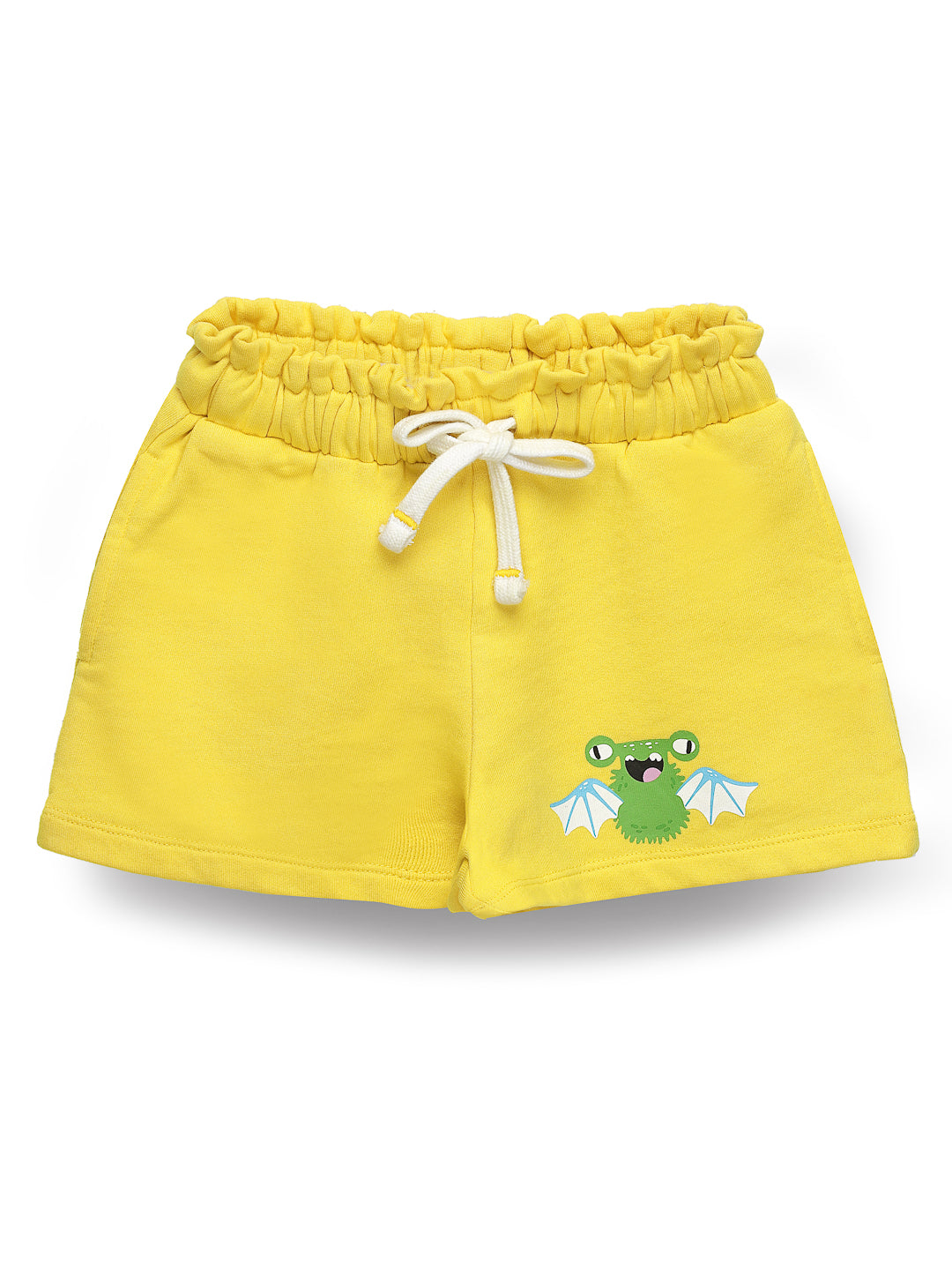 Fashionable Yellow White Girls Happy Monster Set