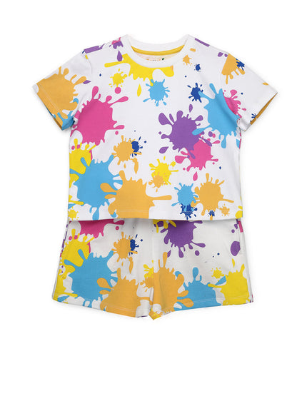 Funky Splash AOP Printed Girls Sets