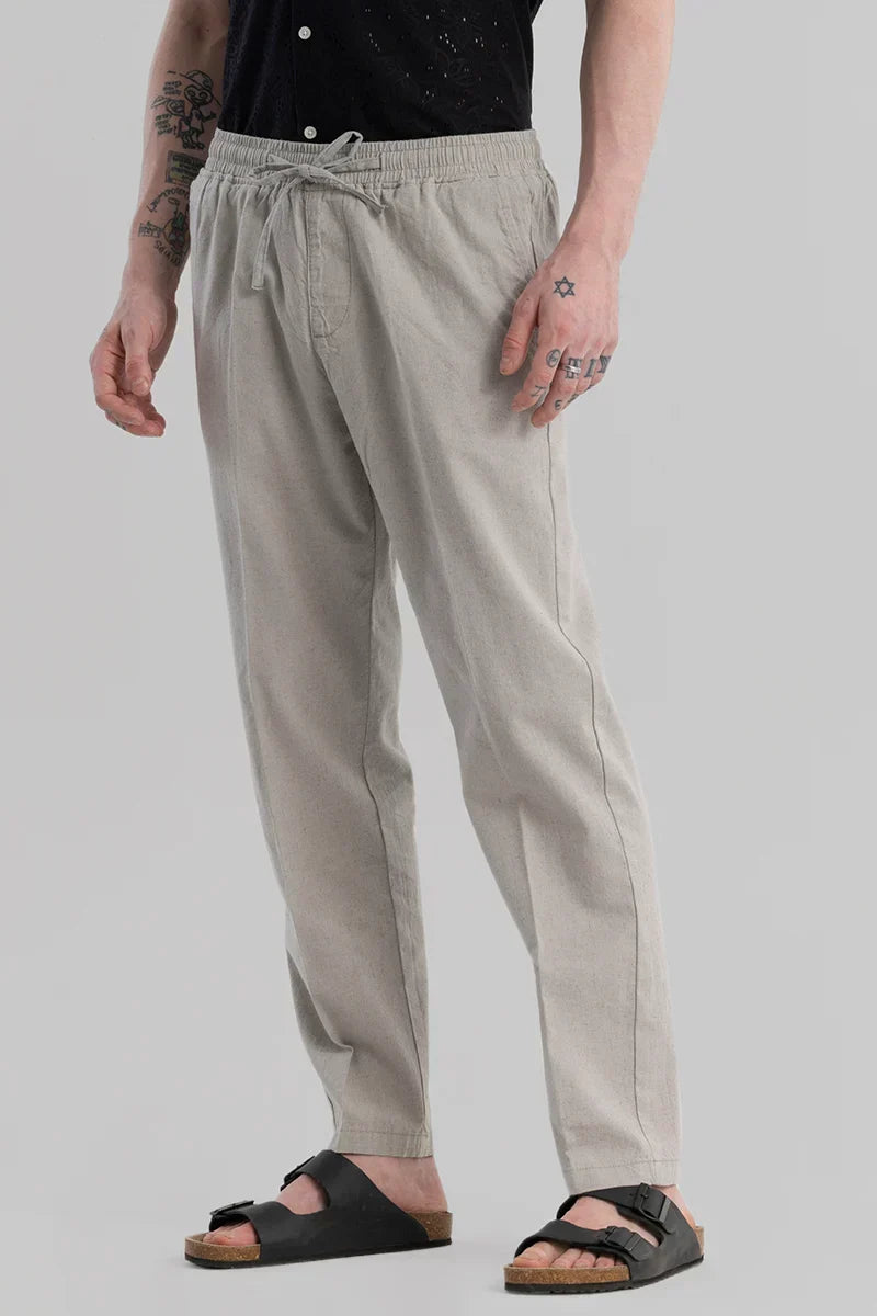 Wafty Grey Linen Trousers