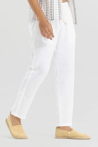 Ace White Linen Pant