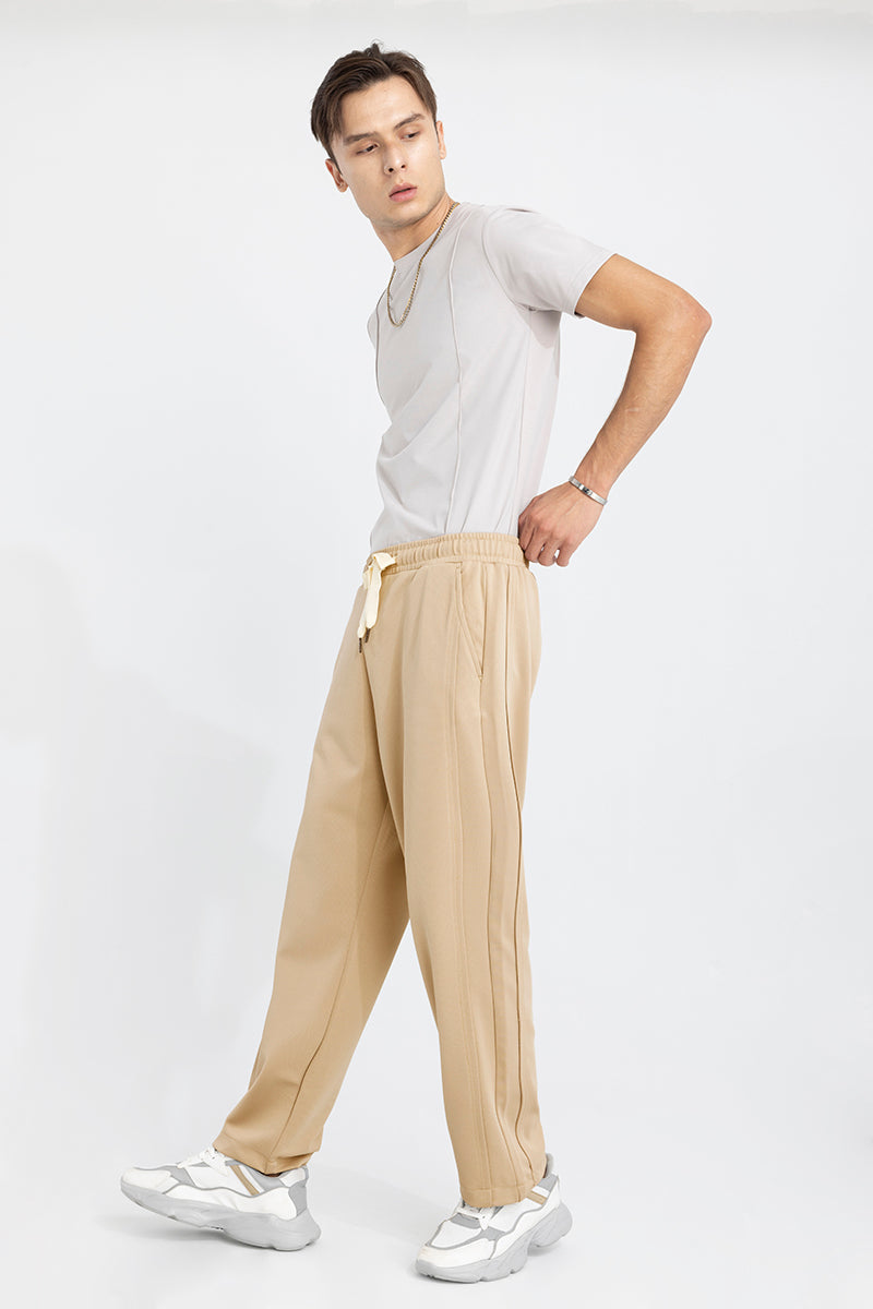 Waffle Knit Cream Relaxed Fit Pant