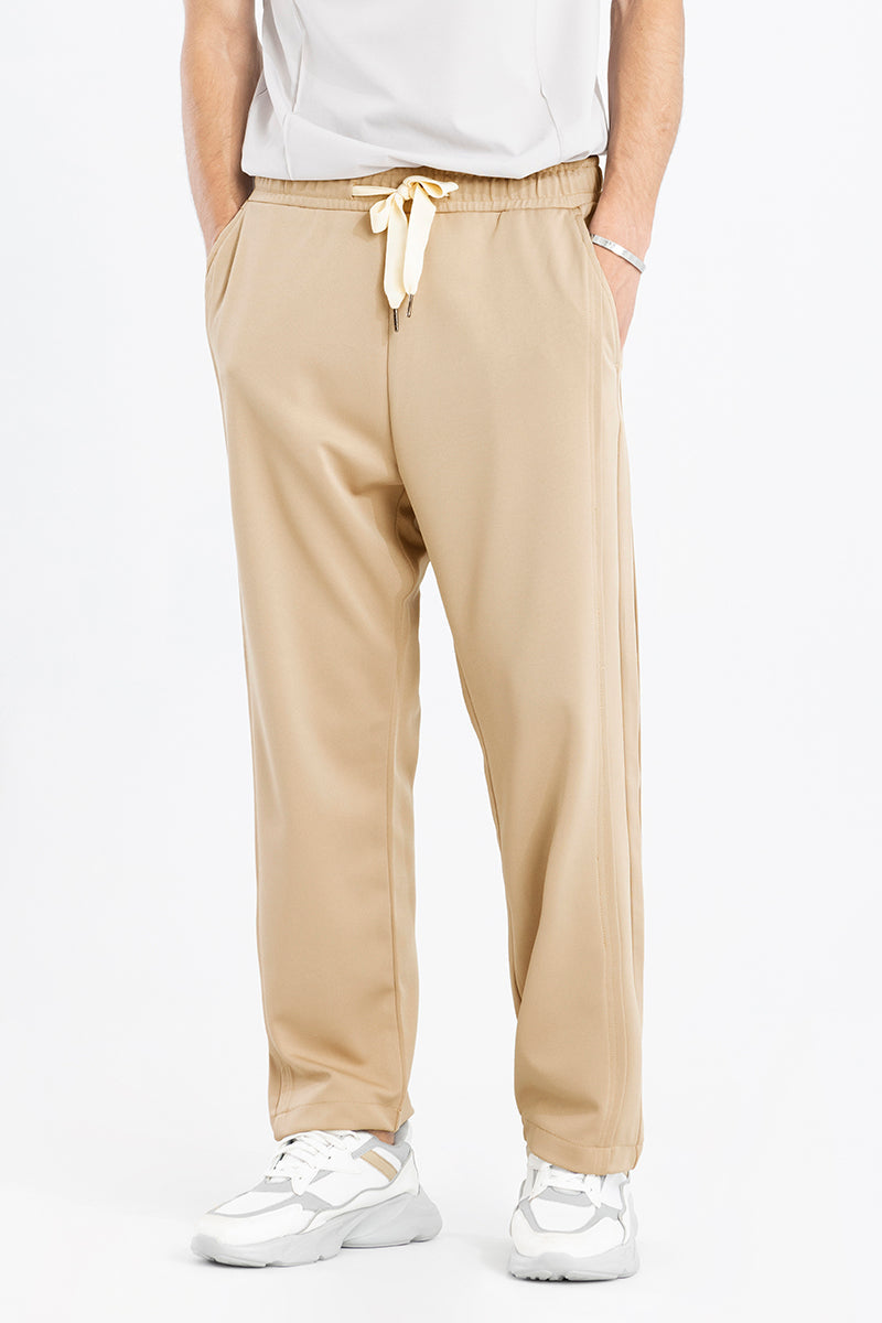 Waffle Knit Cream Relaxed Fit Pant