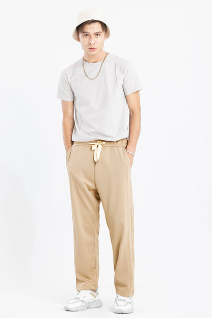 Waffle Knit Cream Relaxed Fit Pant