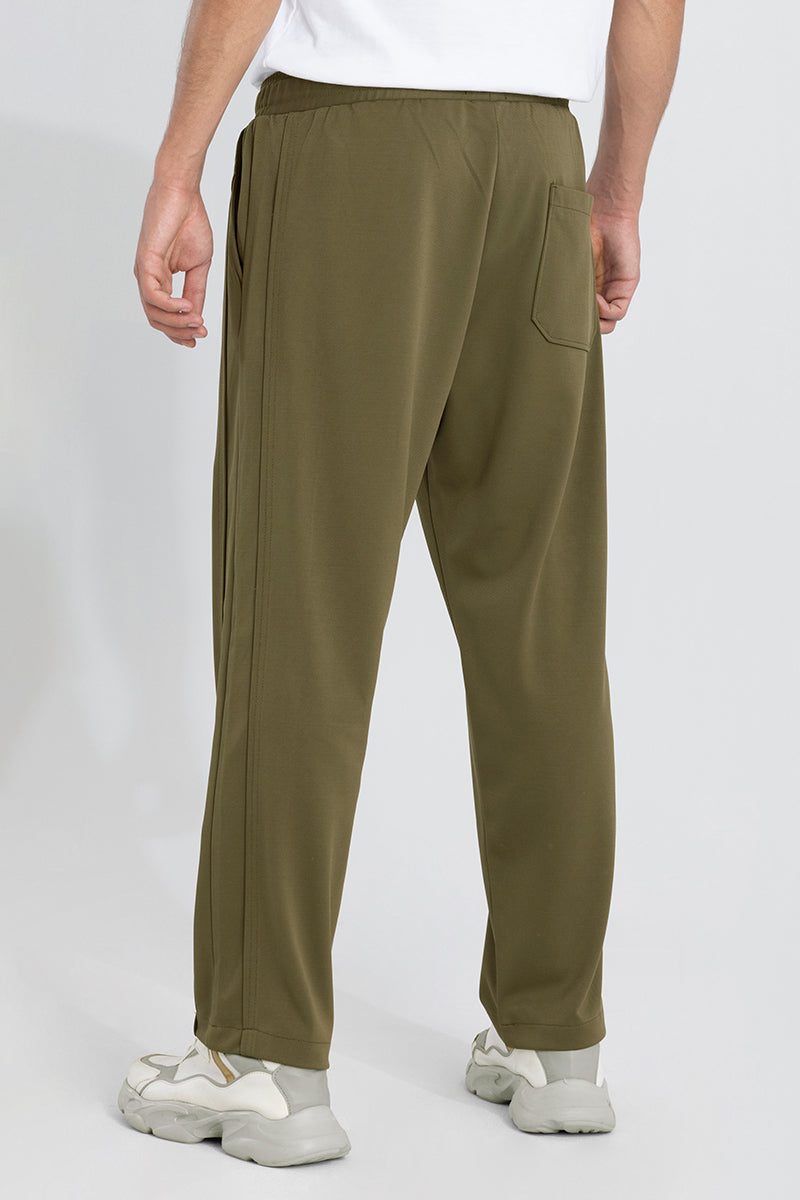 Waffle Knit Green Relaxed Fit Pant