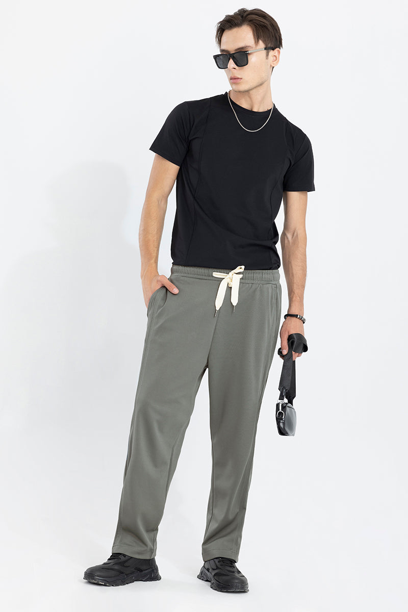 Waffle Knit Grey Relaxed Fit Pant