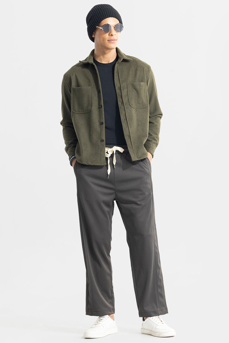 Waffle Knit Jet Grey Relaxed Fit Pant