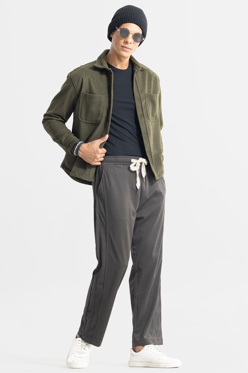 Waffle Knit Jet Grey Relaxed Fit Pant