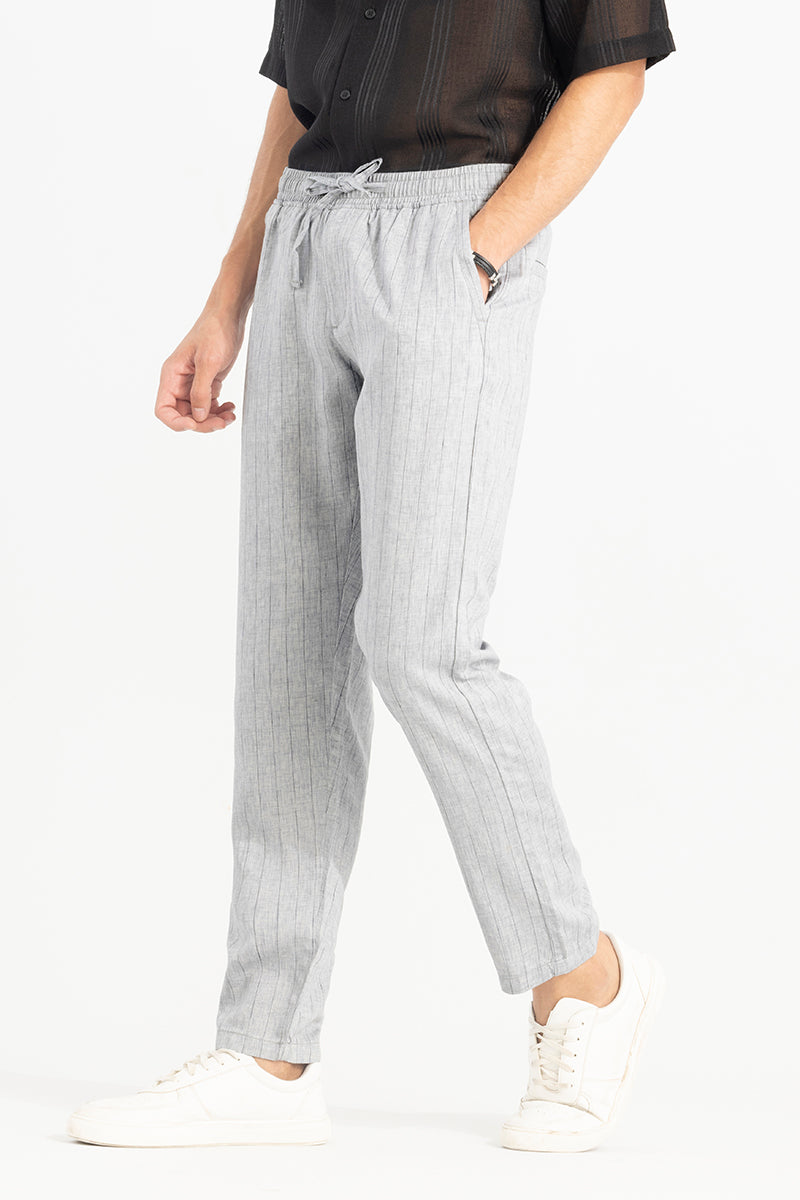 Aurabreeze Ash Grey Linen Pant