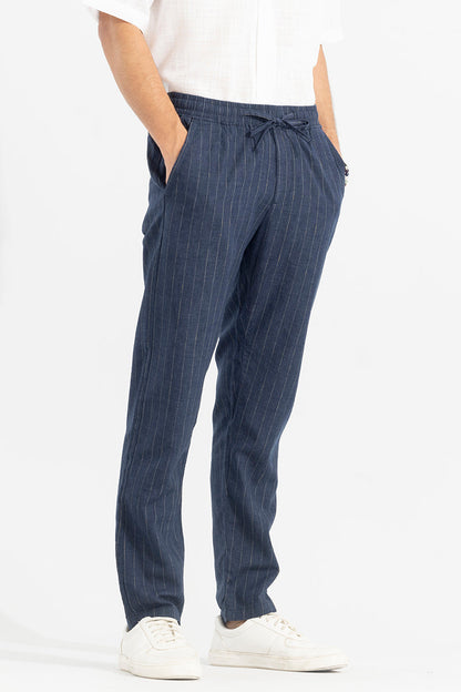 Aurabreeze Blue Linen Pant