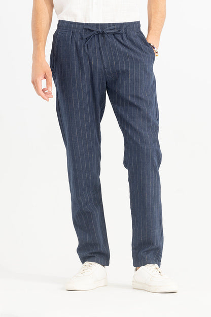 Aurabreeze Blue Linen Pant