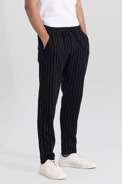 Aurabreeze Jet Black Linen Pant