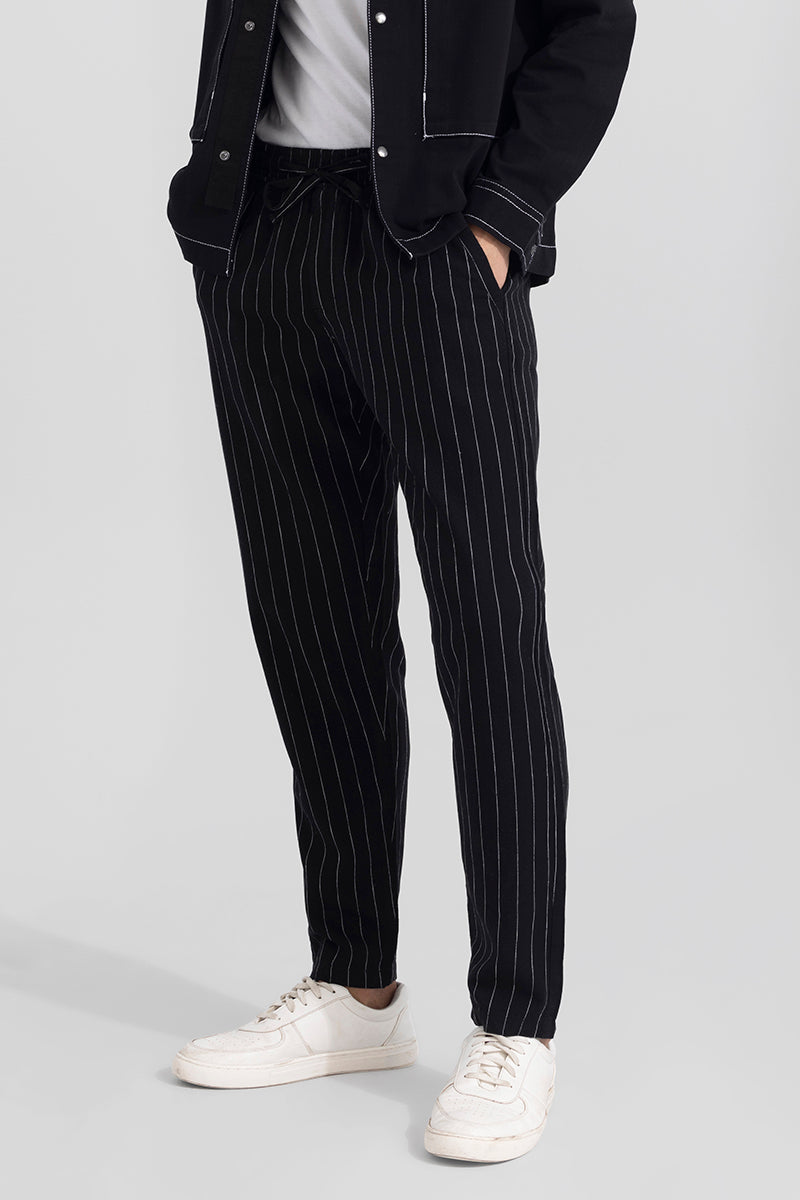 Aurabreeze Jet Black Linen Pant