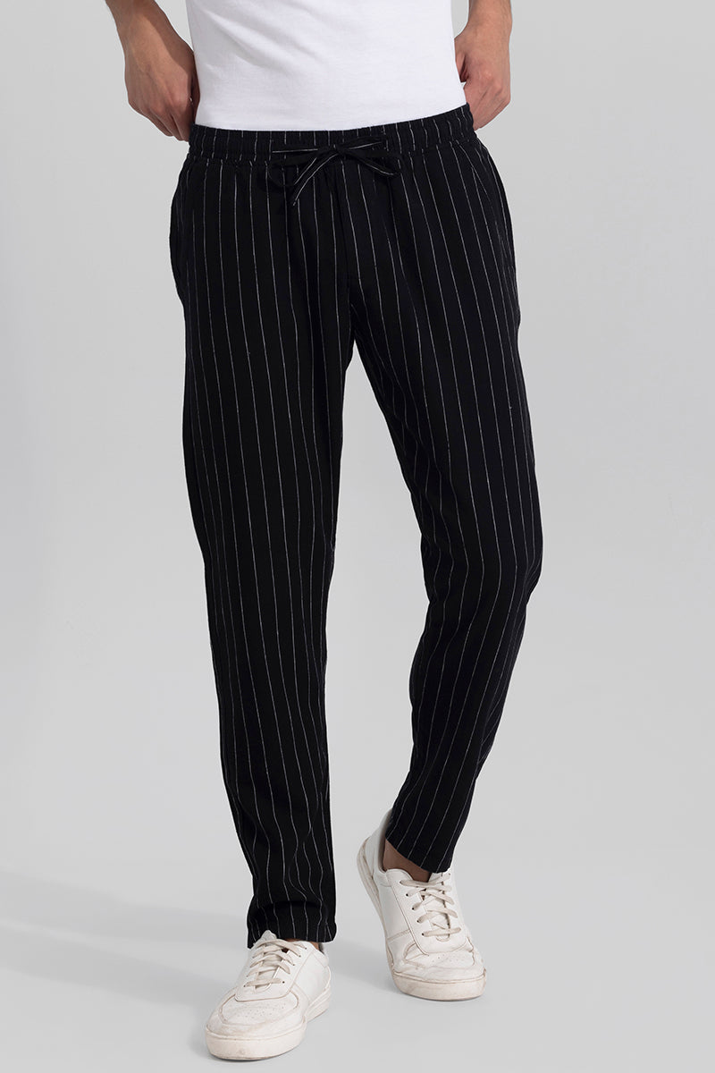 Aurabreeze Jet Black Linen Pant