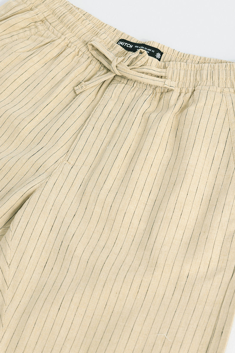 Aurabreeze Beige Linen Pant