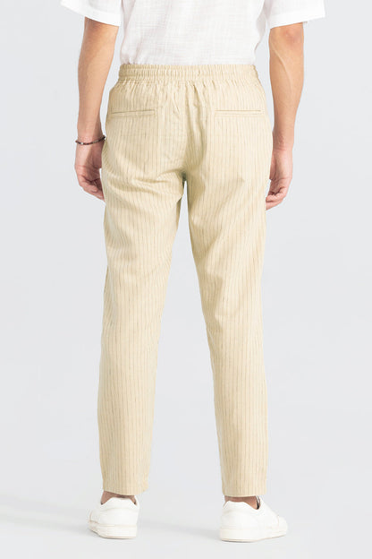 Aurabreeze Beige Linen Pant