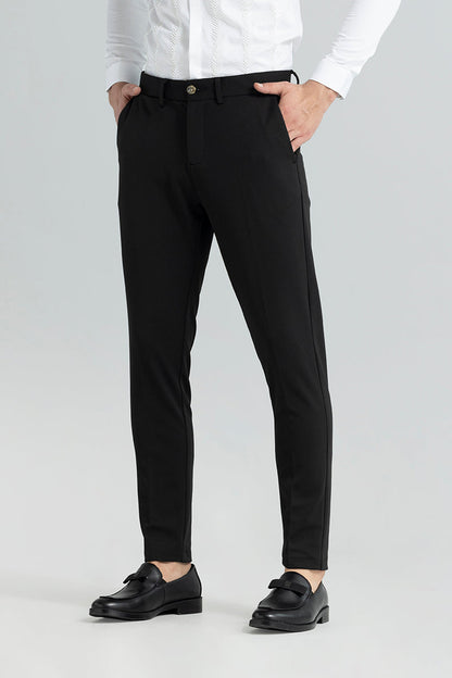 Weave Knit Black Trouser