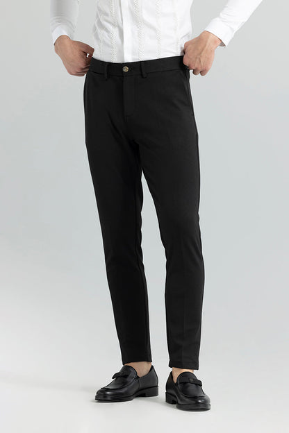 Weave Knit Black Trouser