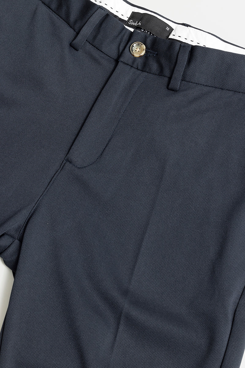 Weave Knit Navy Trouser