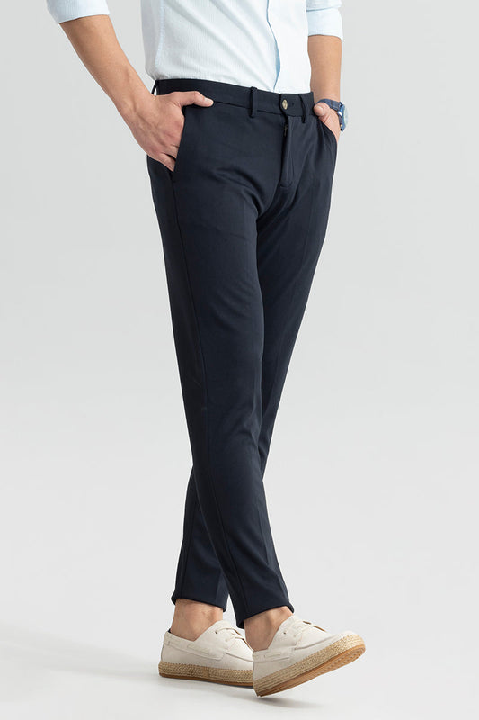 Weave Knit Navy Trouser