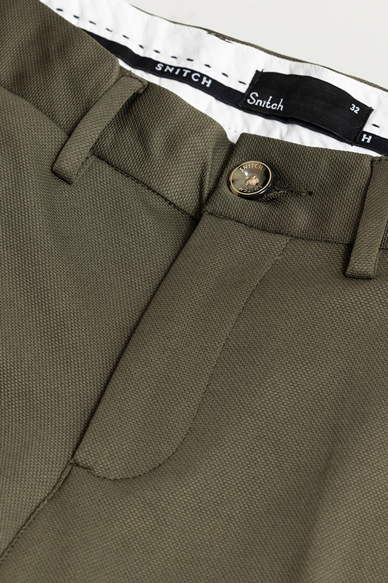 Weave Knit Olive Trouser