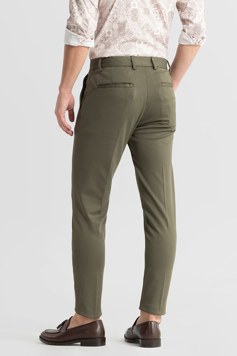 Weave Knit Olive Trouser