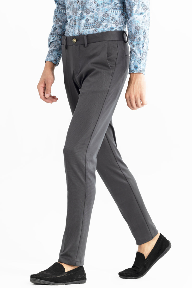 Weave Knit Grey Trouser