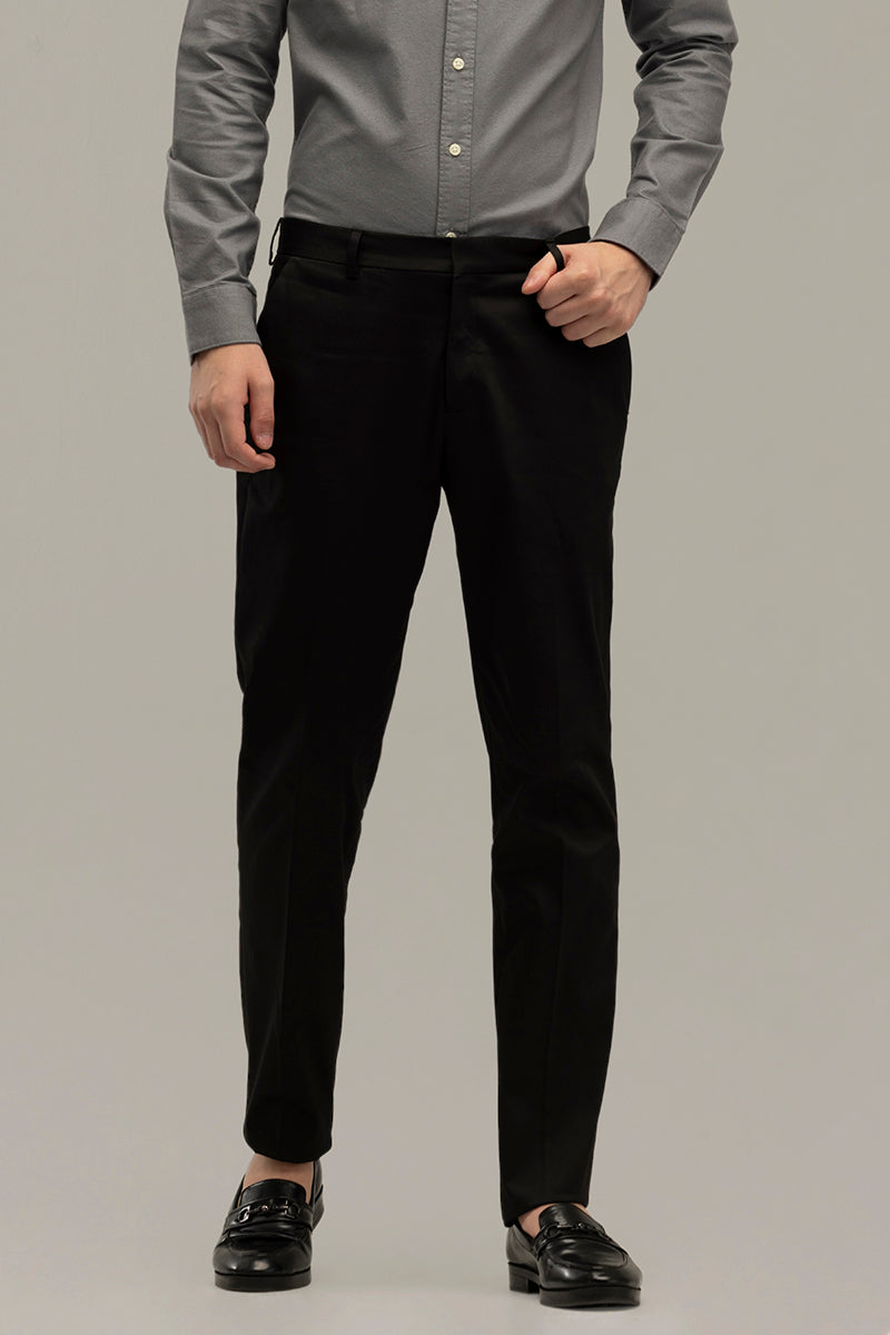 Elegant Gloss Black Trouser