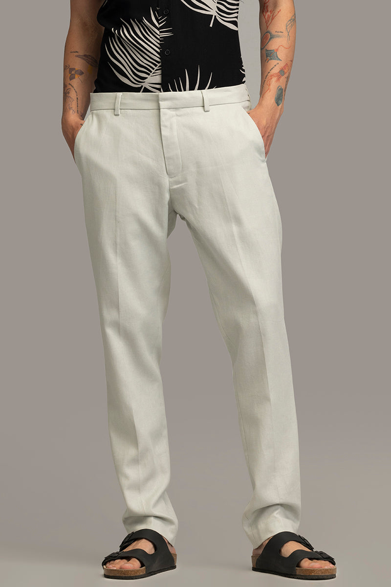 Urban Finesse Grey Linen Trouser