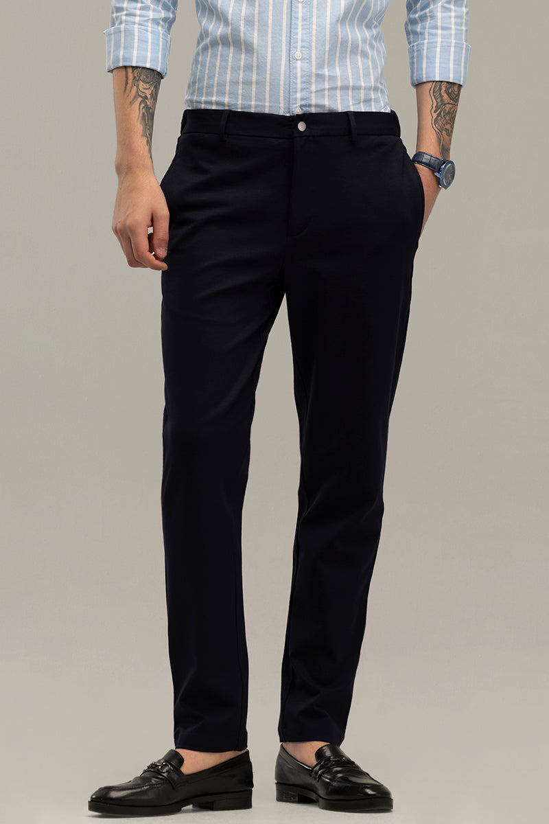 Formal Elegance Navy Trousers