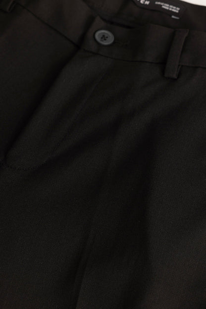 Black Plain Slim Fit Trousers