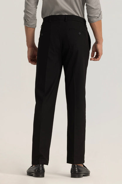 Black Plain Slim Fit Trousers