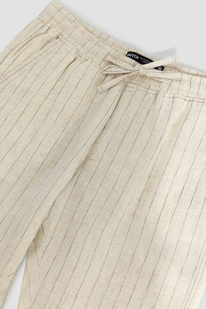 Aurabreeze Off-White Linen Pant