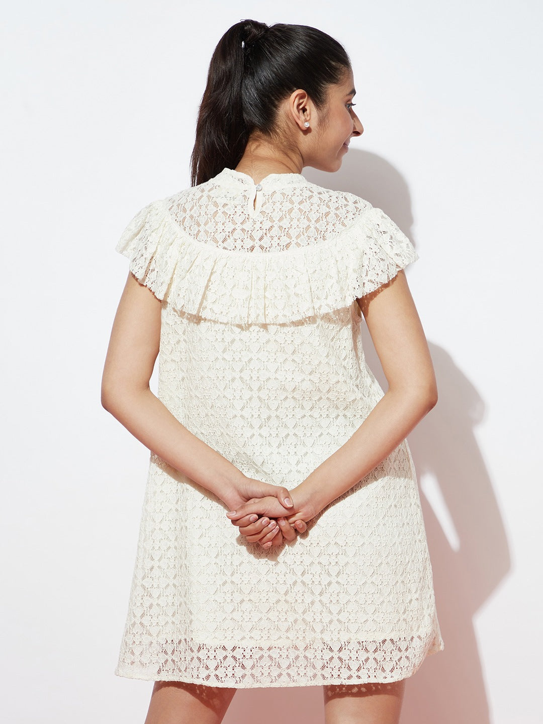 Girls Woven Schifili White Dress