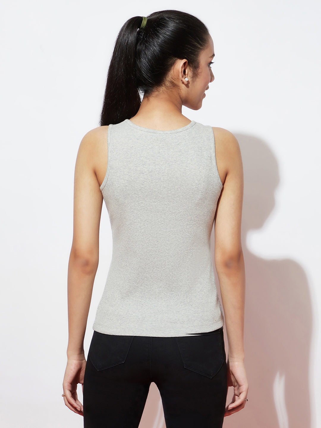 Girls V Neck Rib Top