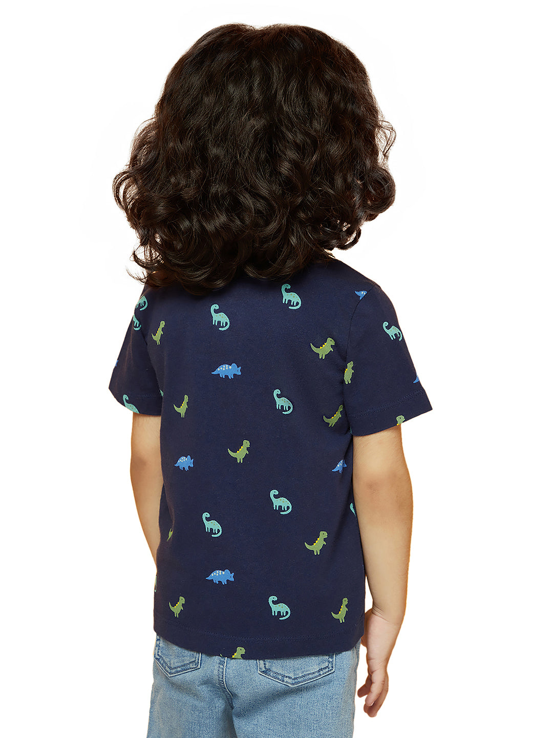 Kid Boys' Blue Collared Polo Printed T-Shirt and Jogger Set