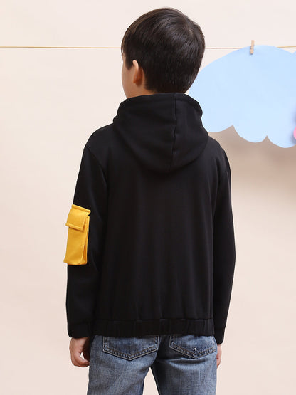 Boys Black & Yellow Zipper Hoodie