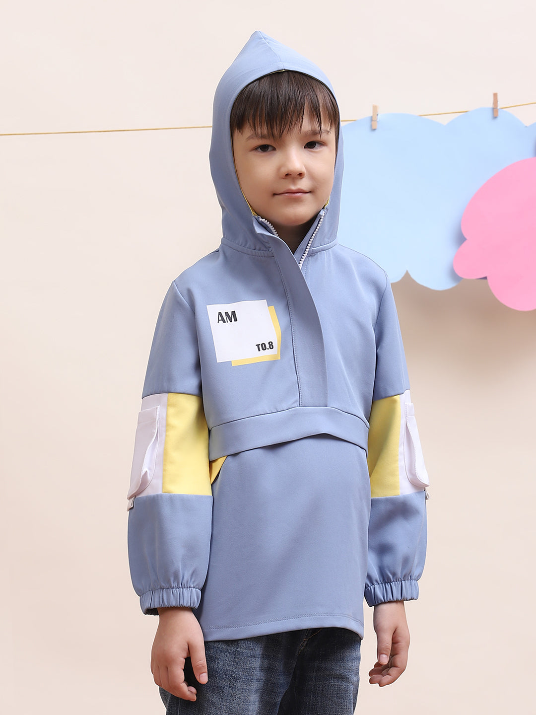 Stylish Blue Kids' Jacket with Utility Pockets