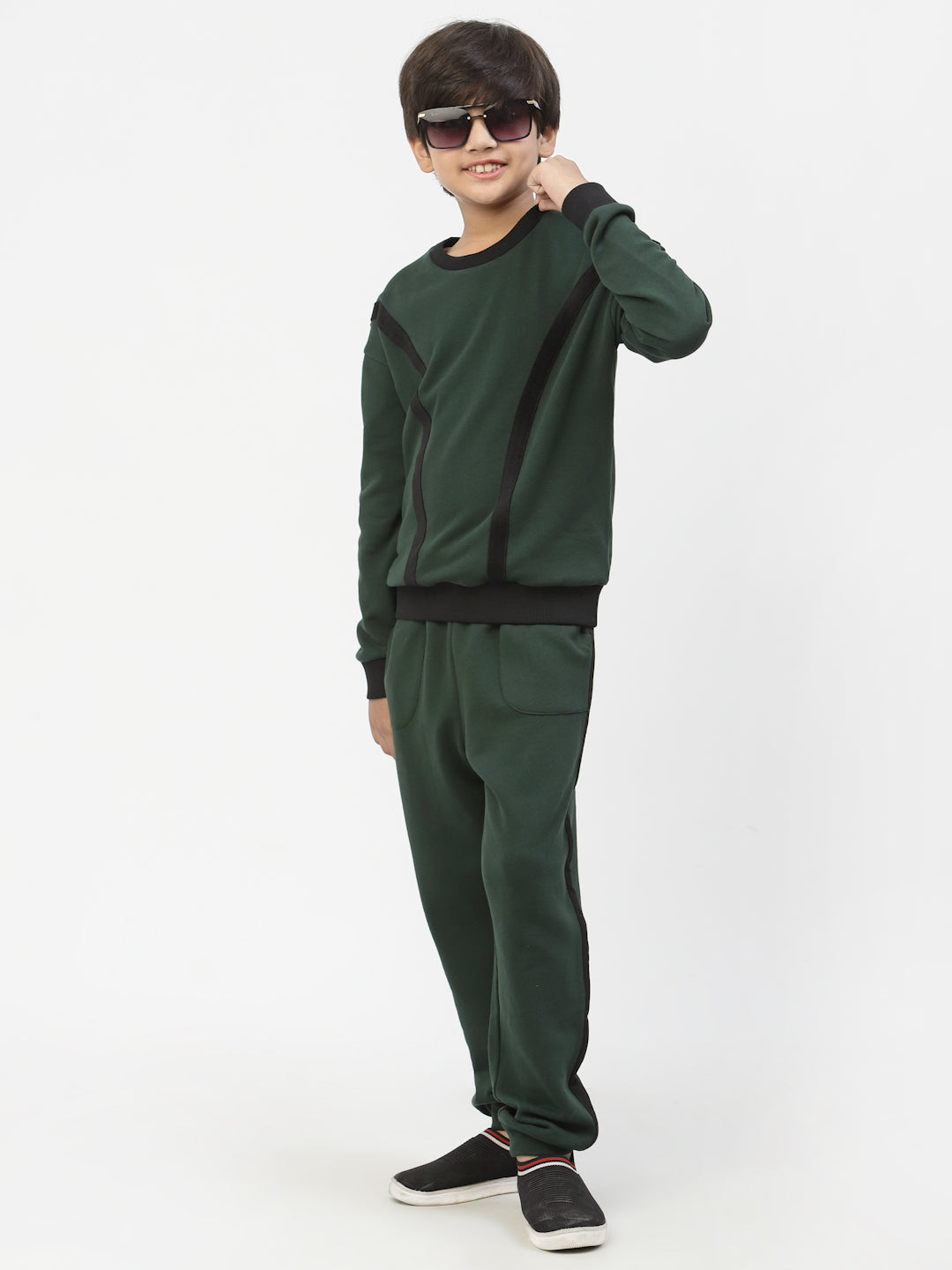 Boys Winter Sweatshirt-Dark Green