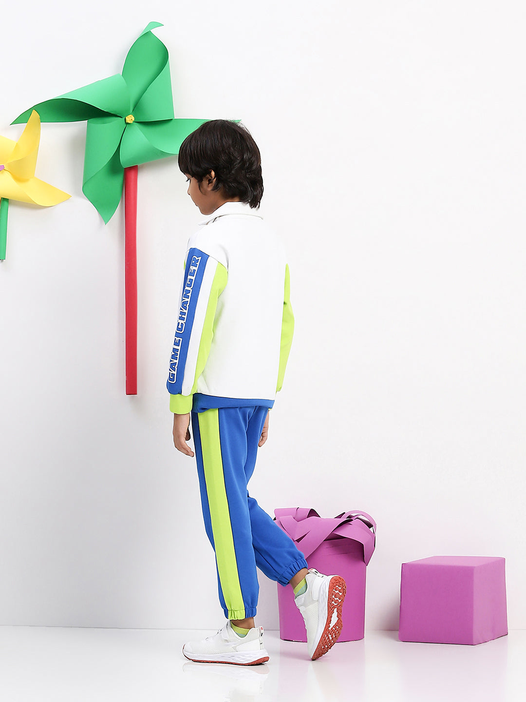 Boys' "Game Changer" Colorblock Tracksuit - Bold & Sporty Two-Piece Set