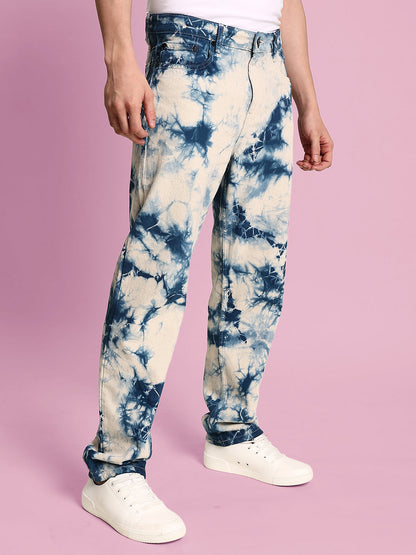 Men Off White/Blue The Straight Blast Jeans