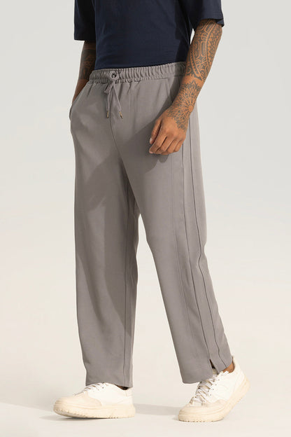 Fossil Grey Slit Ankle Pants