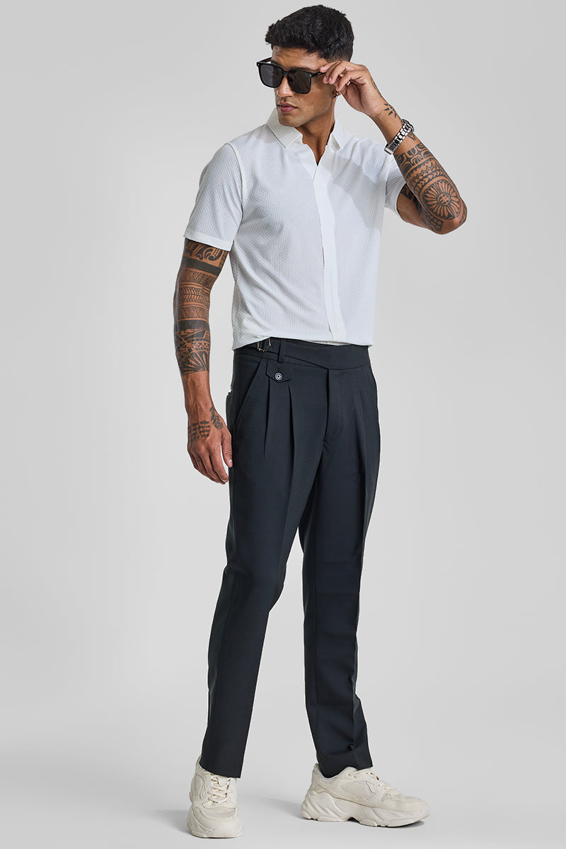 Charcoal Grey Slim Fit Gurkha Trousers