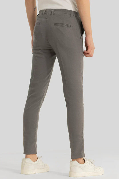 Yann Grey Plain Slim Fit Trousers