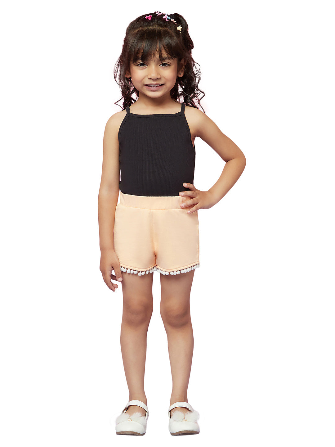 Kid Girls' Black Sleeveless Top and Shorts