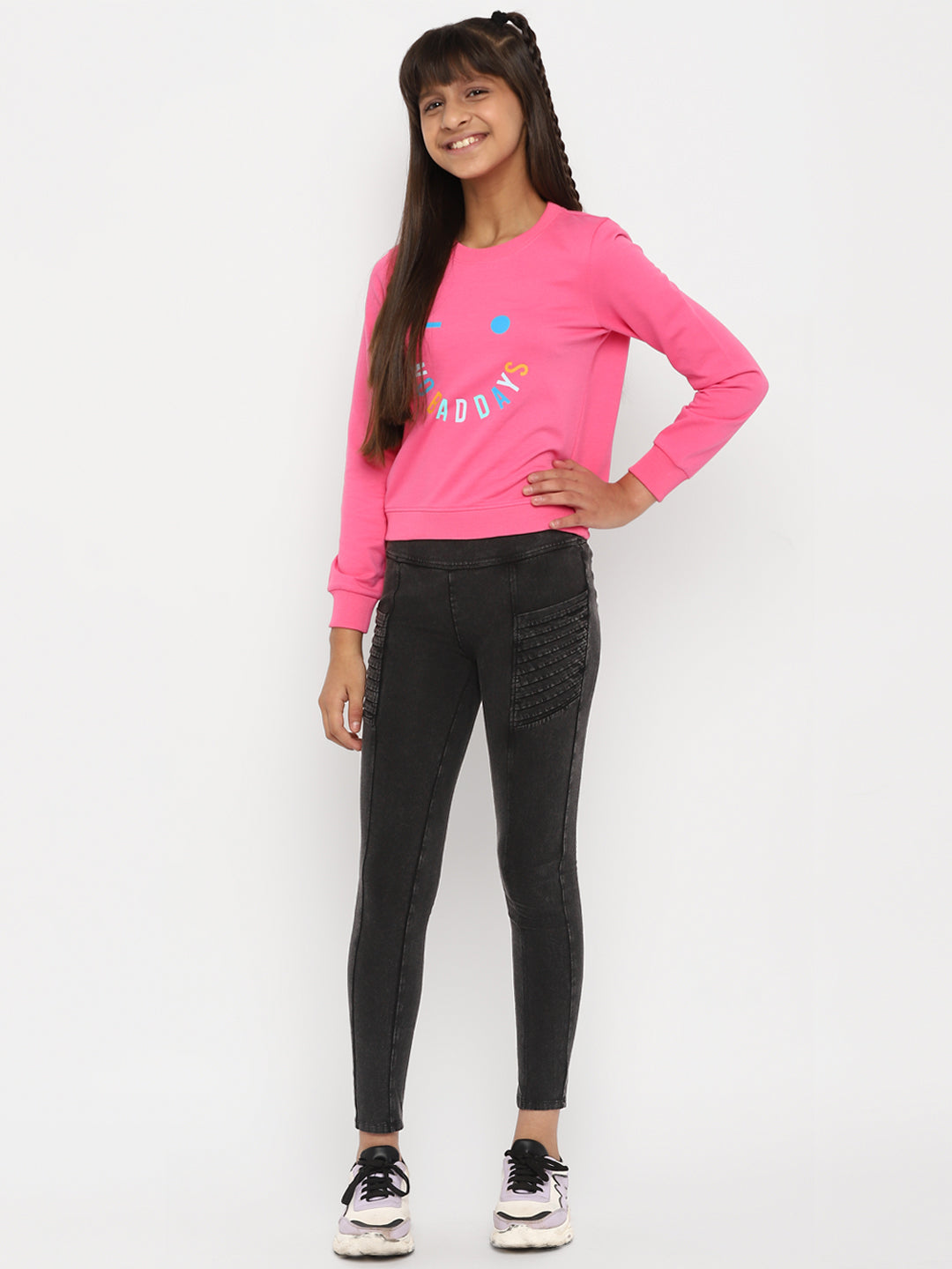 Girls-All-About-Day-Printed-Sweatshirt-Pink