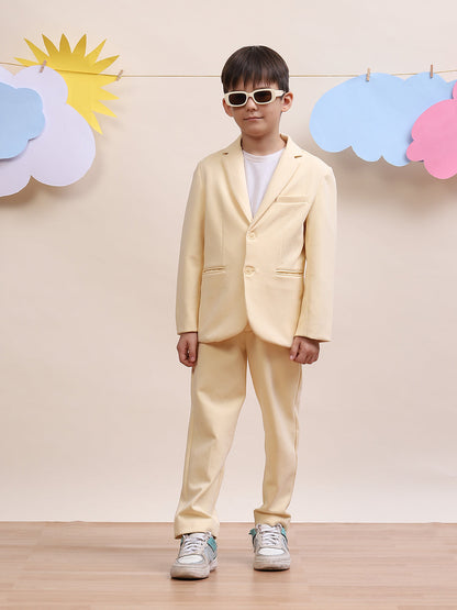 Boys Elegant Off-White Formal Suit Set